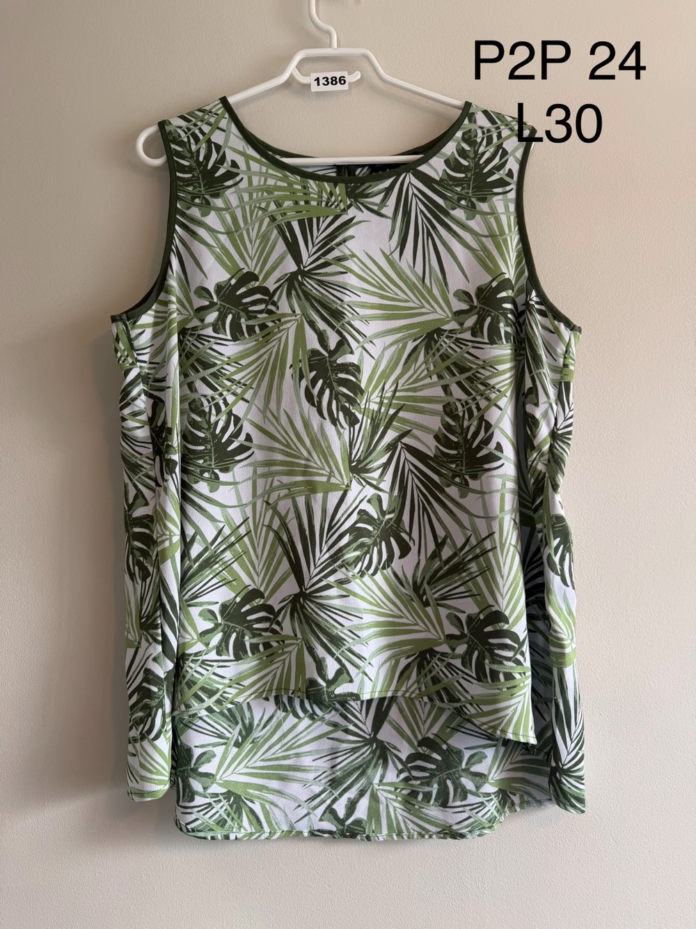 Mario Serrani Italy Tropical Leaf Print Cold Shoulder Top XL